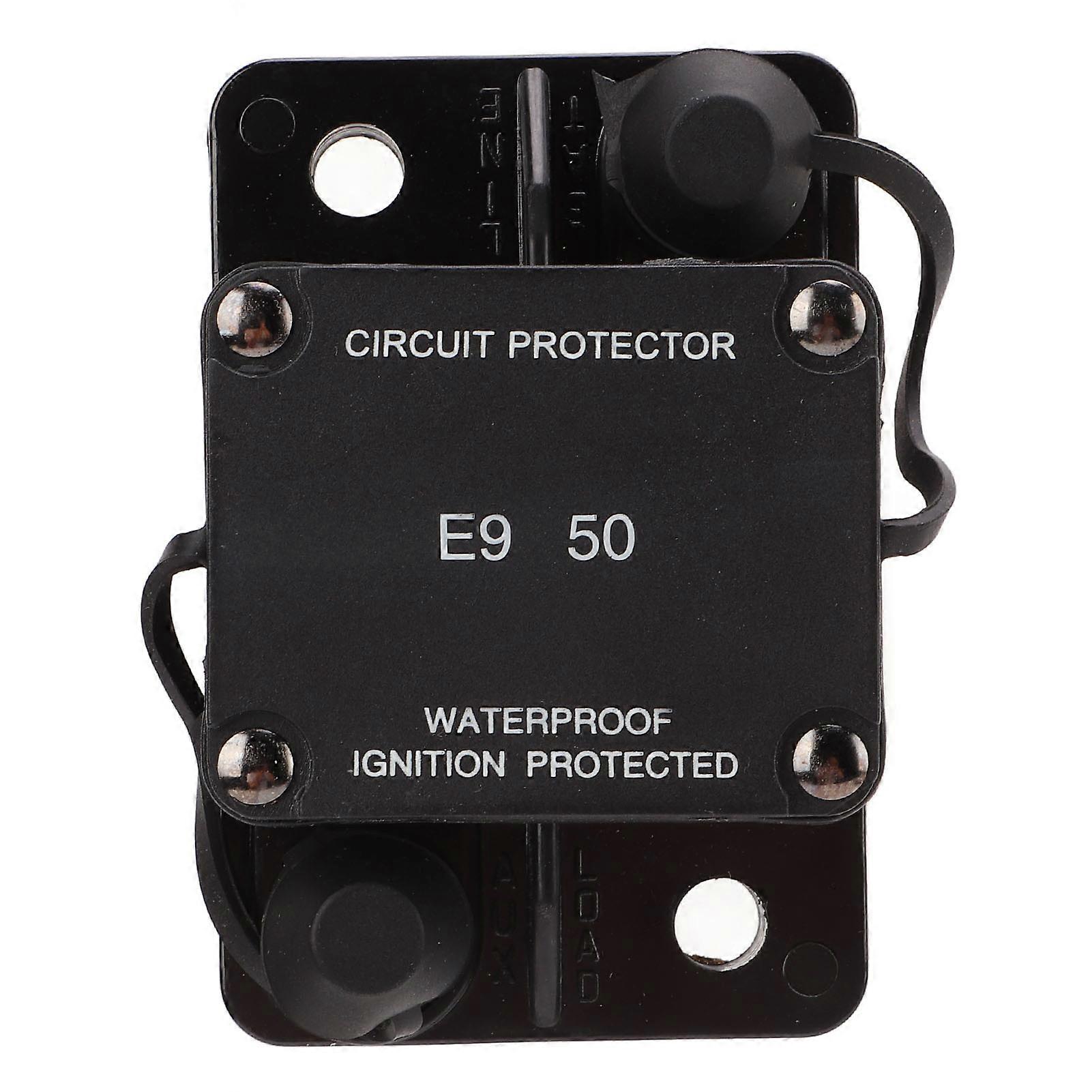 32V 50A Circuit Breaker Automatic Reset Function 1/4in Stud IP67 Waterproof Dustproof for Trucks Buses Battery