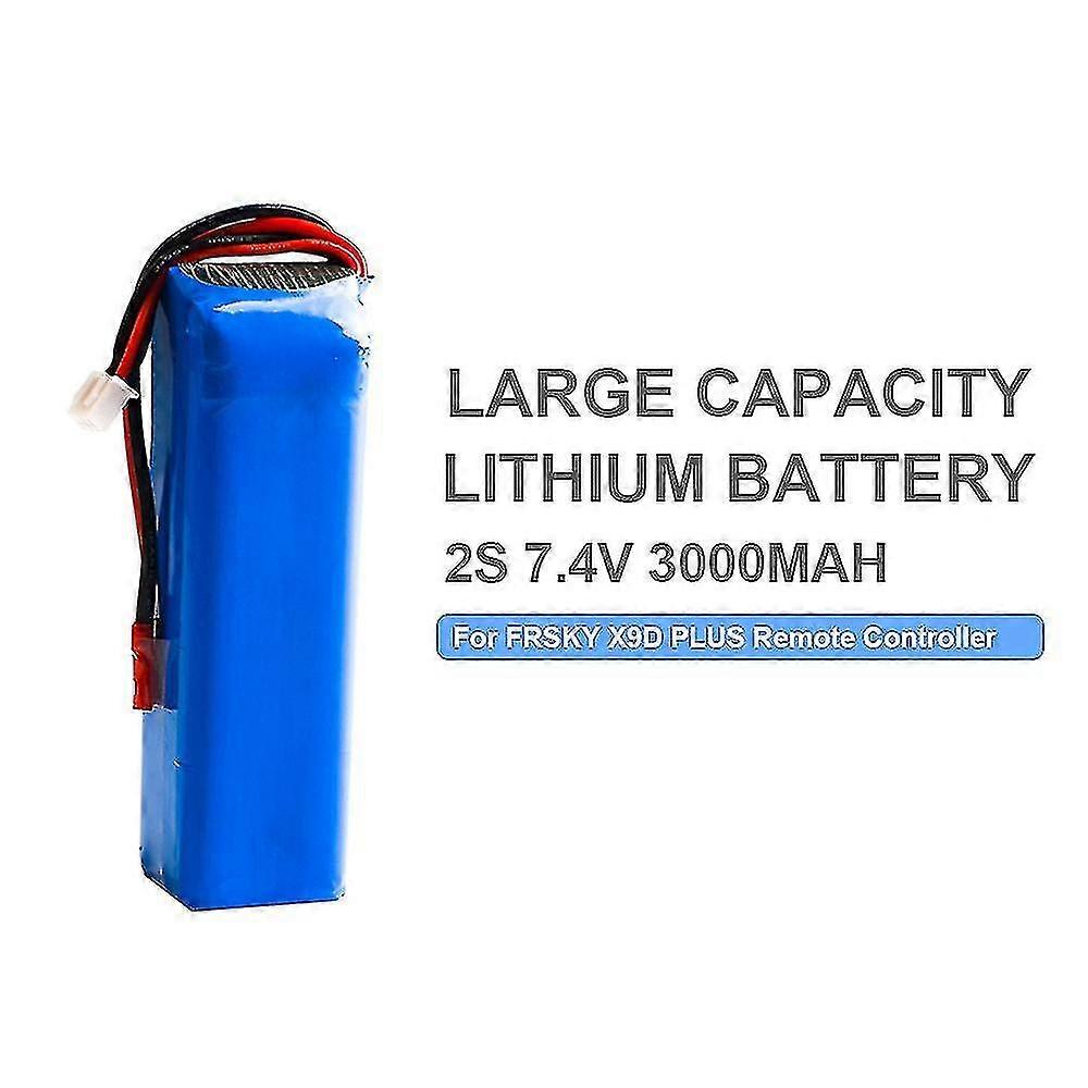 2s 7.4v 3000mah Lipo Battery For Frsky X9d Plus Remote Controller Black 0.2m