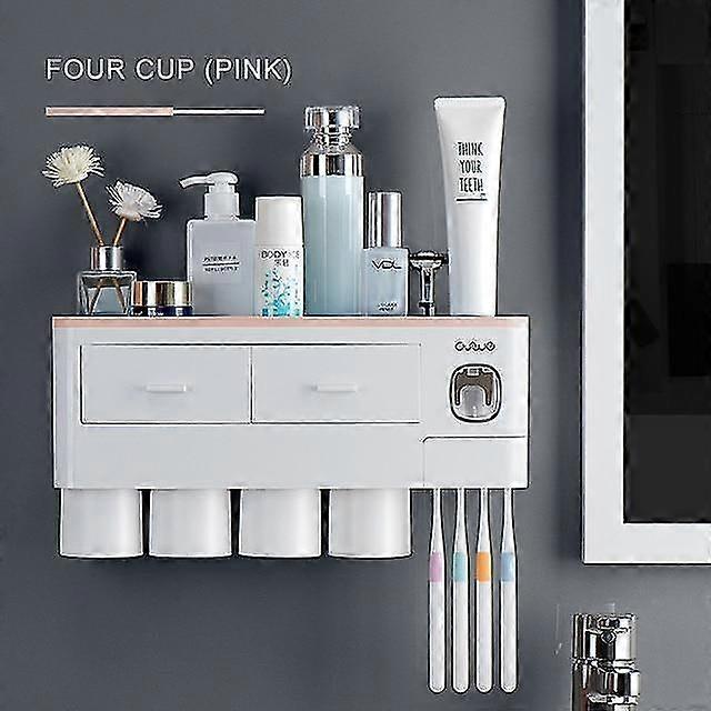 inverted toothbrush holder automatic adsorption toothpaste magnetic