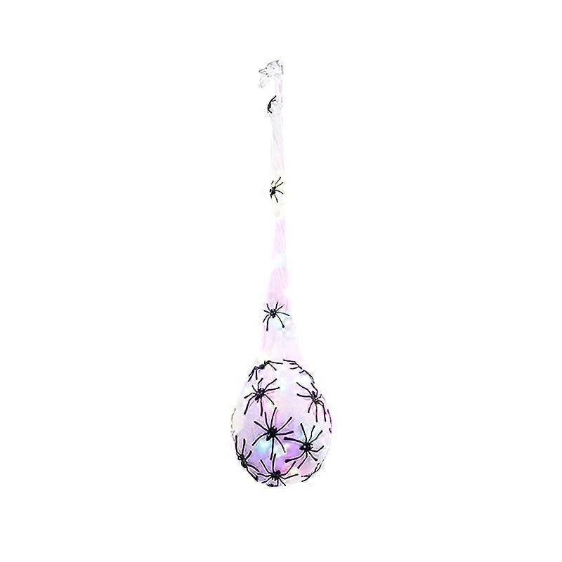 Hanging Cobweb Lamp Halloween Decor Hanging Glowing Spider Web Ornament, Spider Web Egg Ornament