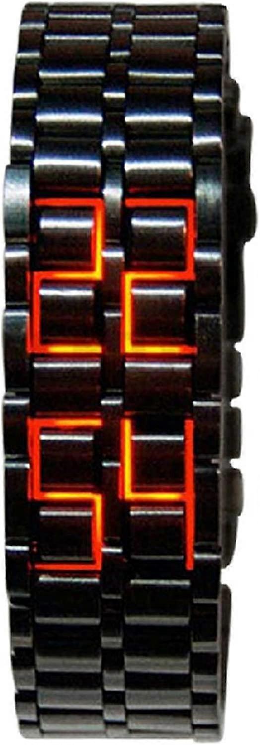 Menns Lava rustfritt stål Lava RED LED Digital armbåndsur