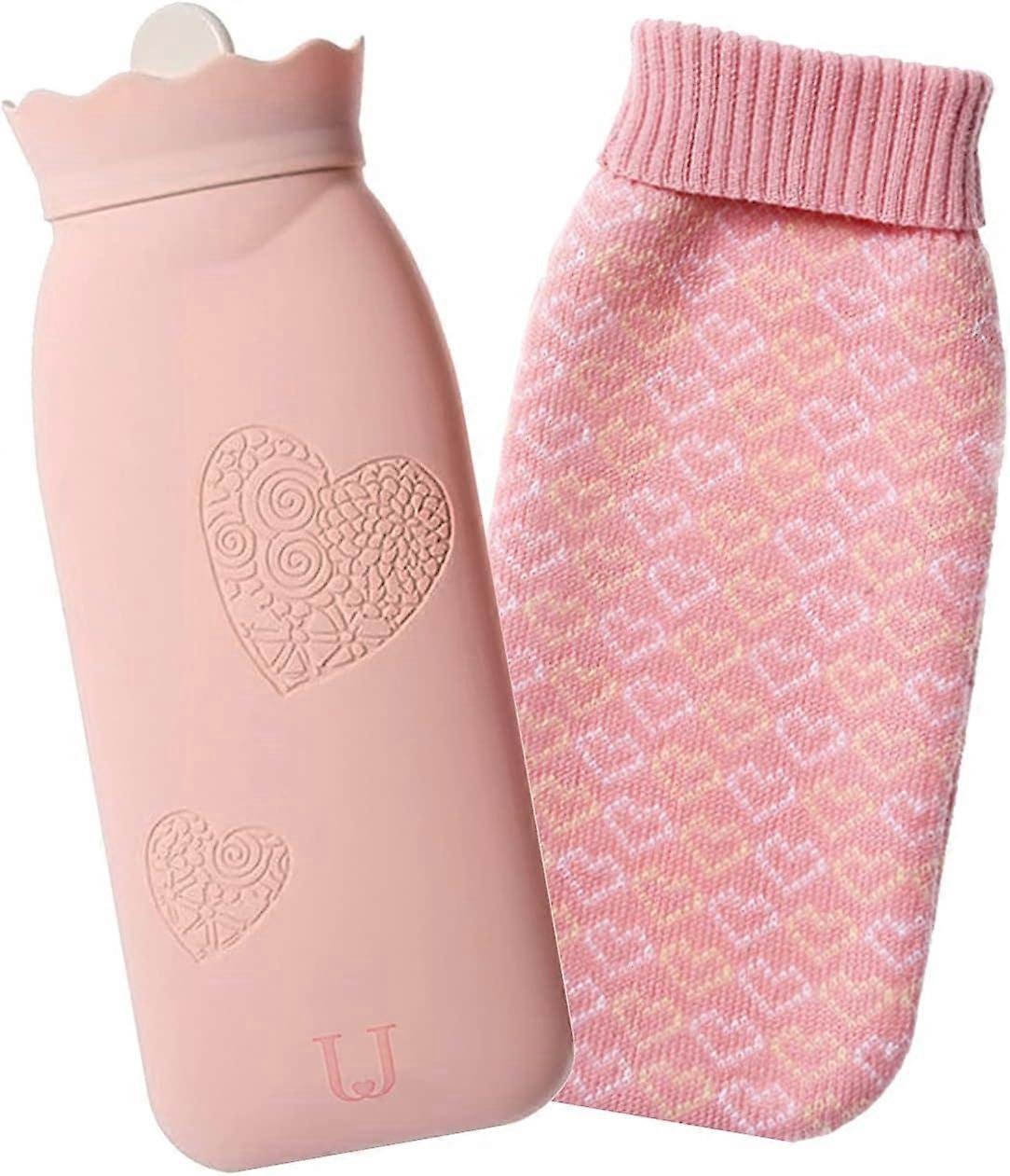 كيس زجاجة ترمس سيليكون مسخن بالميكروويف مع غطاء محبوك وارتفاع الحرارة والعلاج البارد