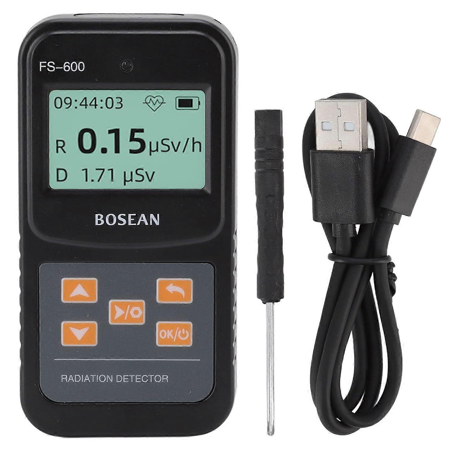 Nuclear Radiation Detector Geiger Counter Giegermeter Portable Tester, Nuclear High Sensitivity 2 Power Modes Double Alarm Function for Industry