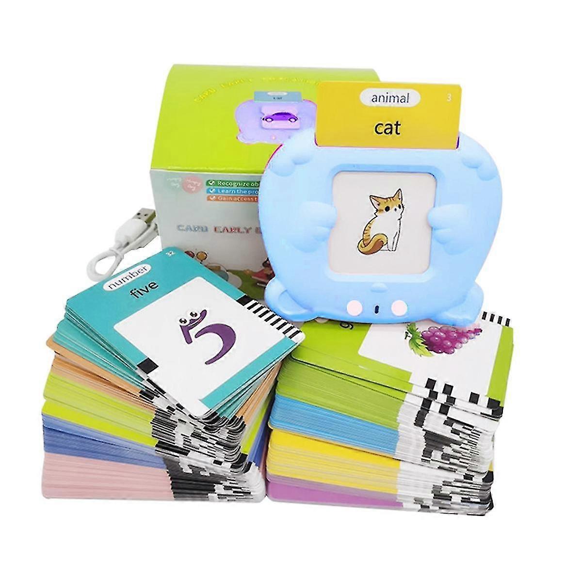 幼児のための学習フラッシュカード2-4、言語療法のおもちゃ、教育トーキングフラッシュカード、510サイトワードブルー