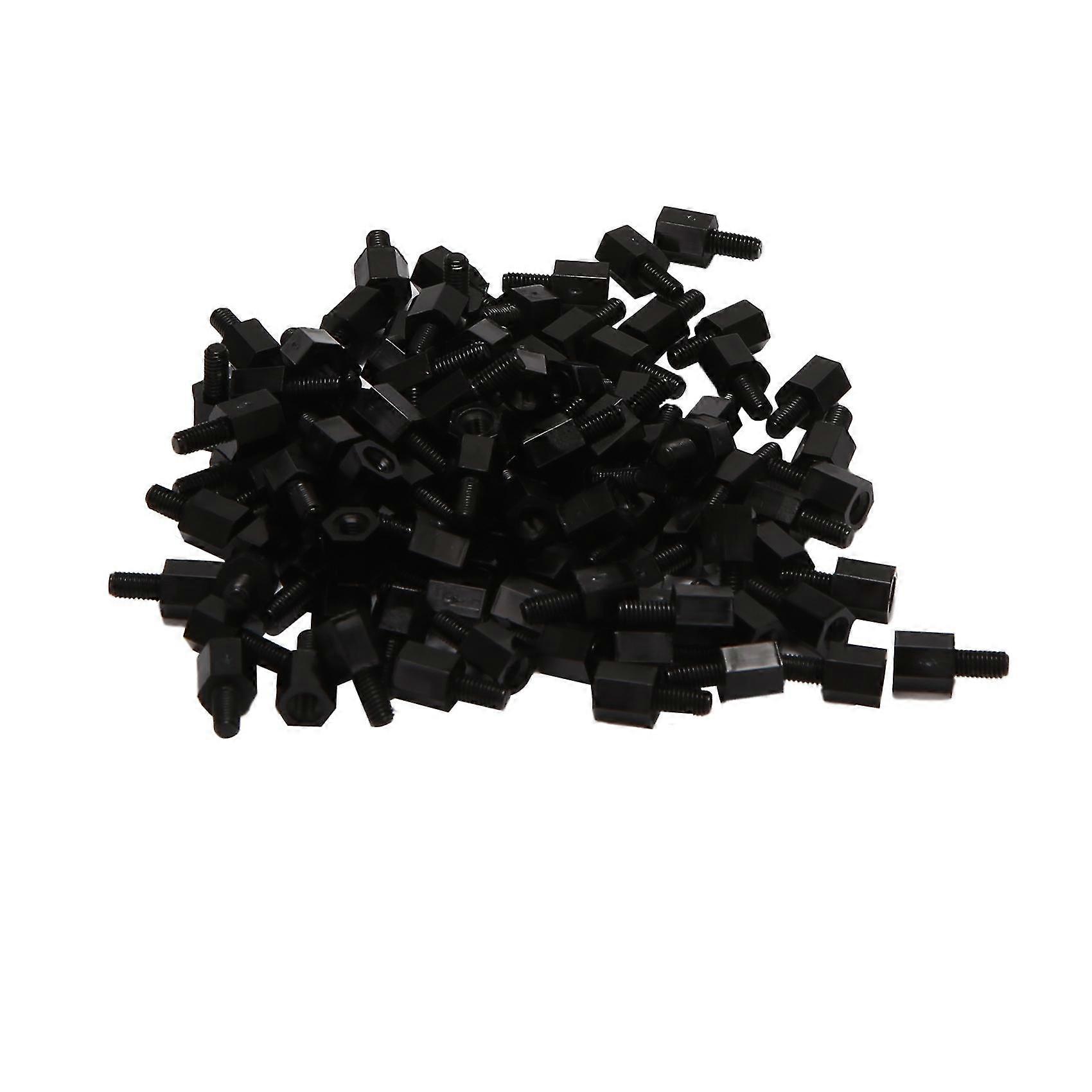 100 Pcs M3 6mm+6mm Nylon Spacer Hex Stand-off Pillar For Motherboard