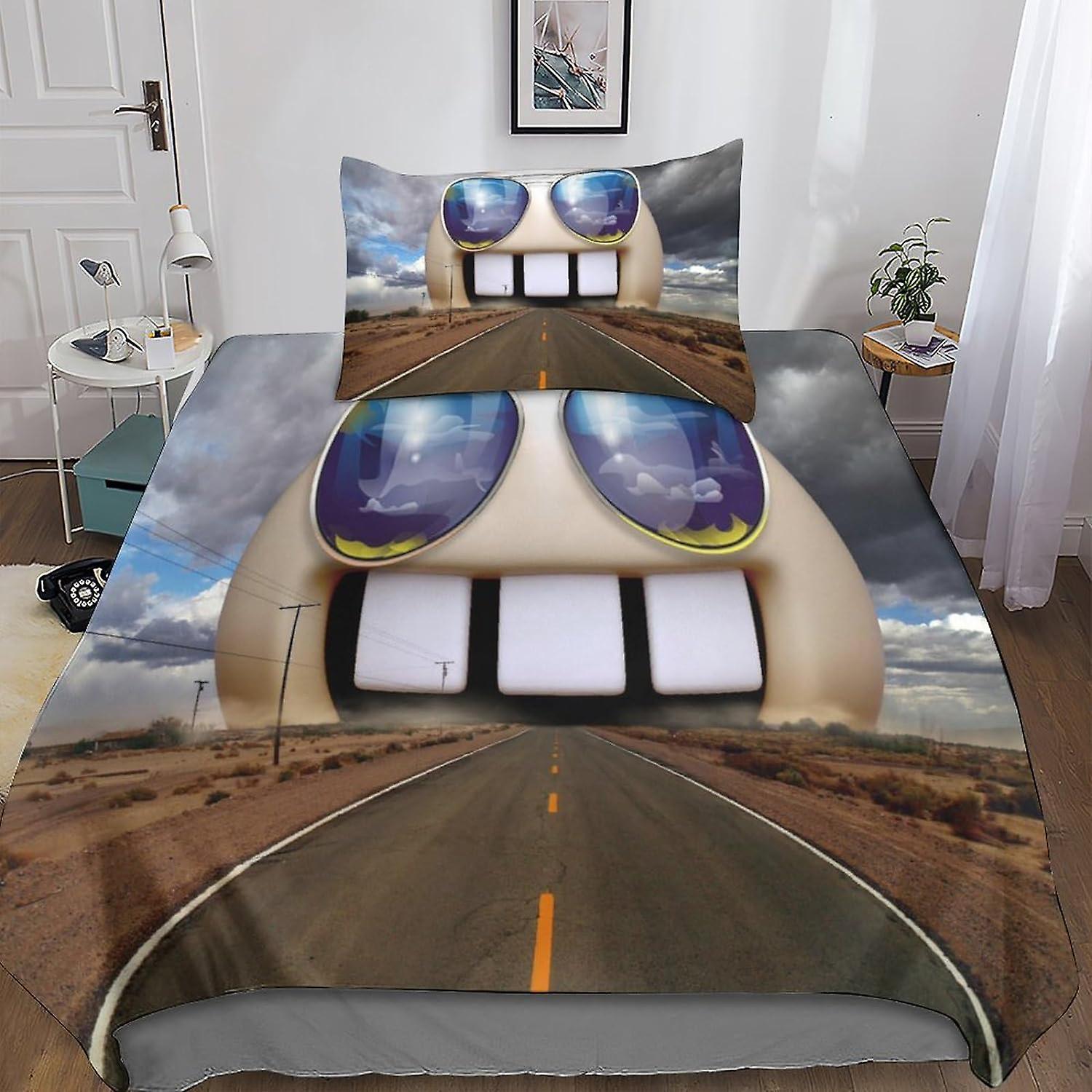 Interesting Printed Bedding Set, Pieces Sets with Zip Closure Innovative Microfiber Duvet Cover, with Pillowcase for Adults and Children Sin 135*200 C