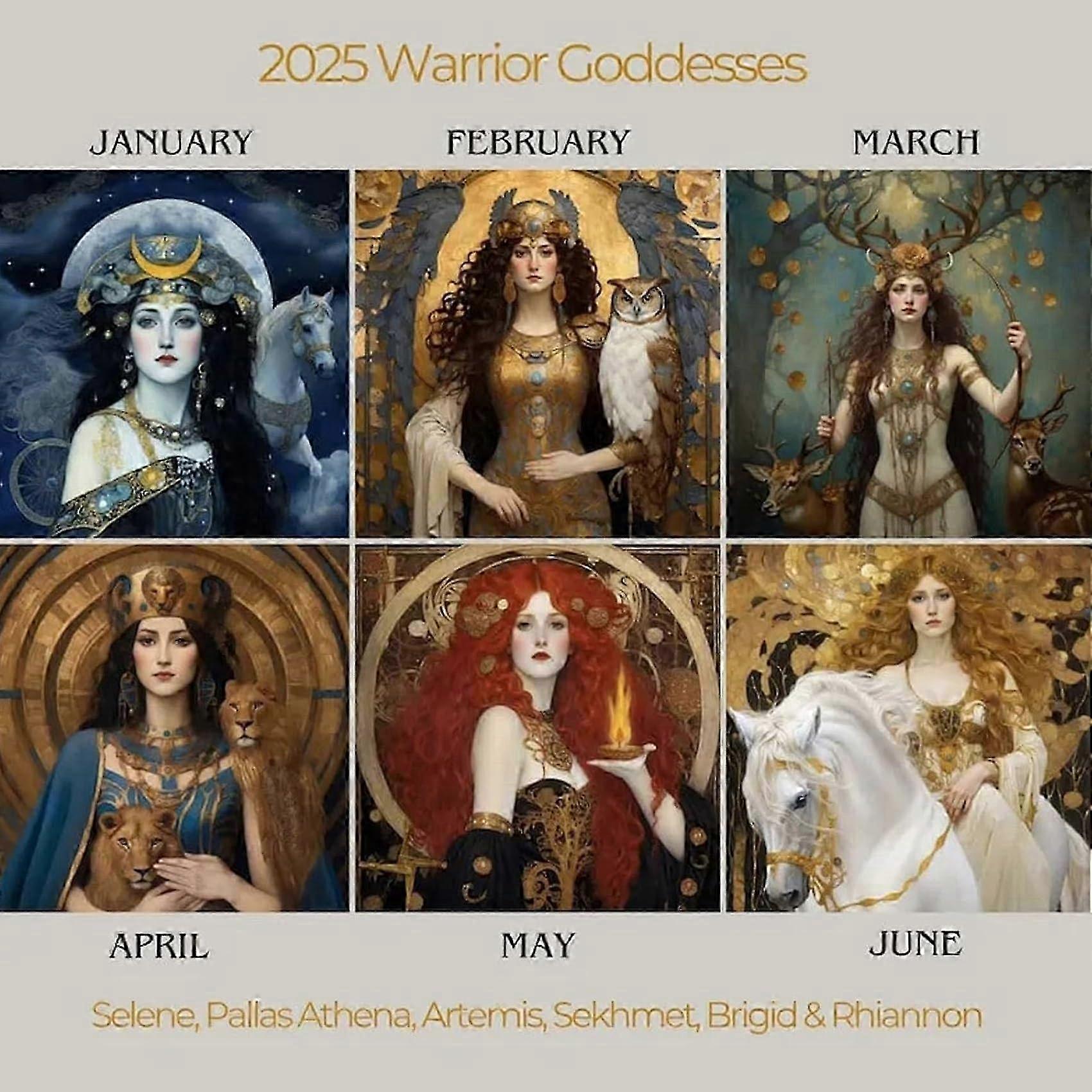 Warrior Goddess 2025 Moon Phase Calendar, Dark Goddess 2025 Moon Phase