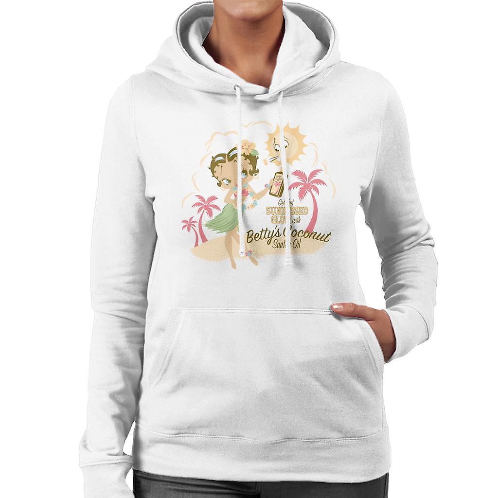 Betty Boop Bettys Coconut Suntan Oil Women's Hooded Sweatshirt