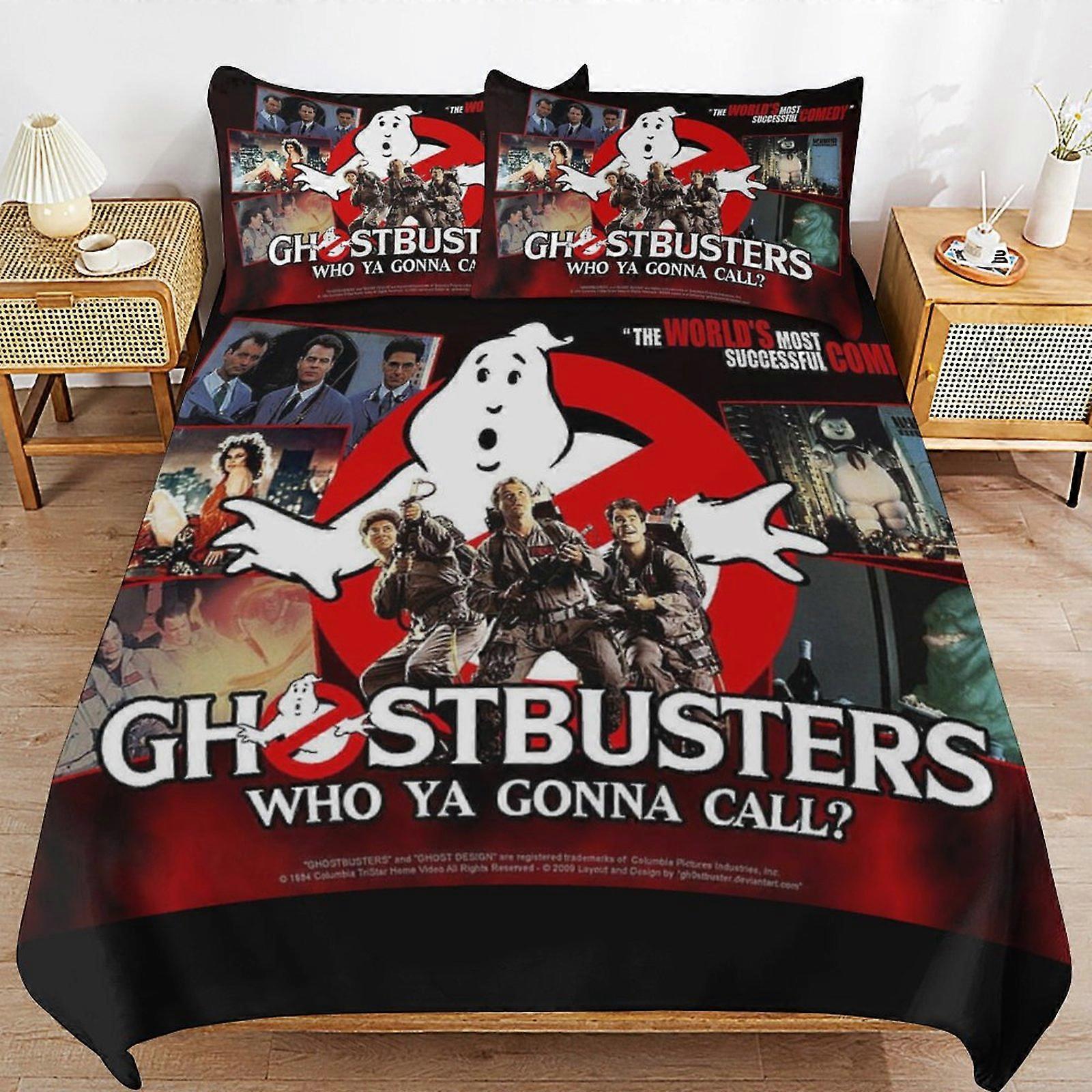 x322 Ghostbusters Capa de Edredom de Cama Conjuntos de Cama de Microfibra Impressos em 3D Conjuntos de Edredom Leves de 3 Peças, 1 Capa de Edredom e 2 Fronhas para Crianças Menino