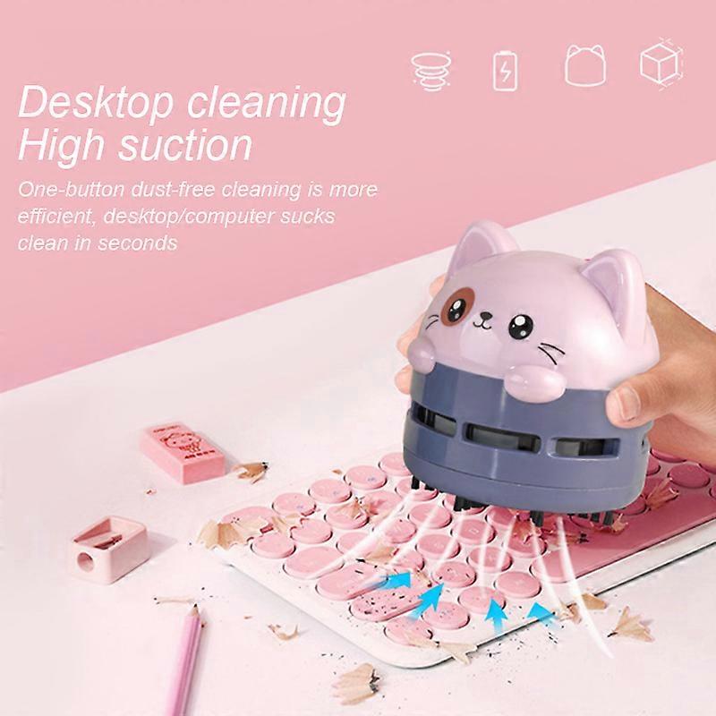 Desktop Charge Vacuum Cleaner Desk Dust/Keyboard/Eraser/Pencil Crumbs/ Cleaner for Students Car