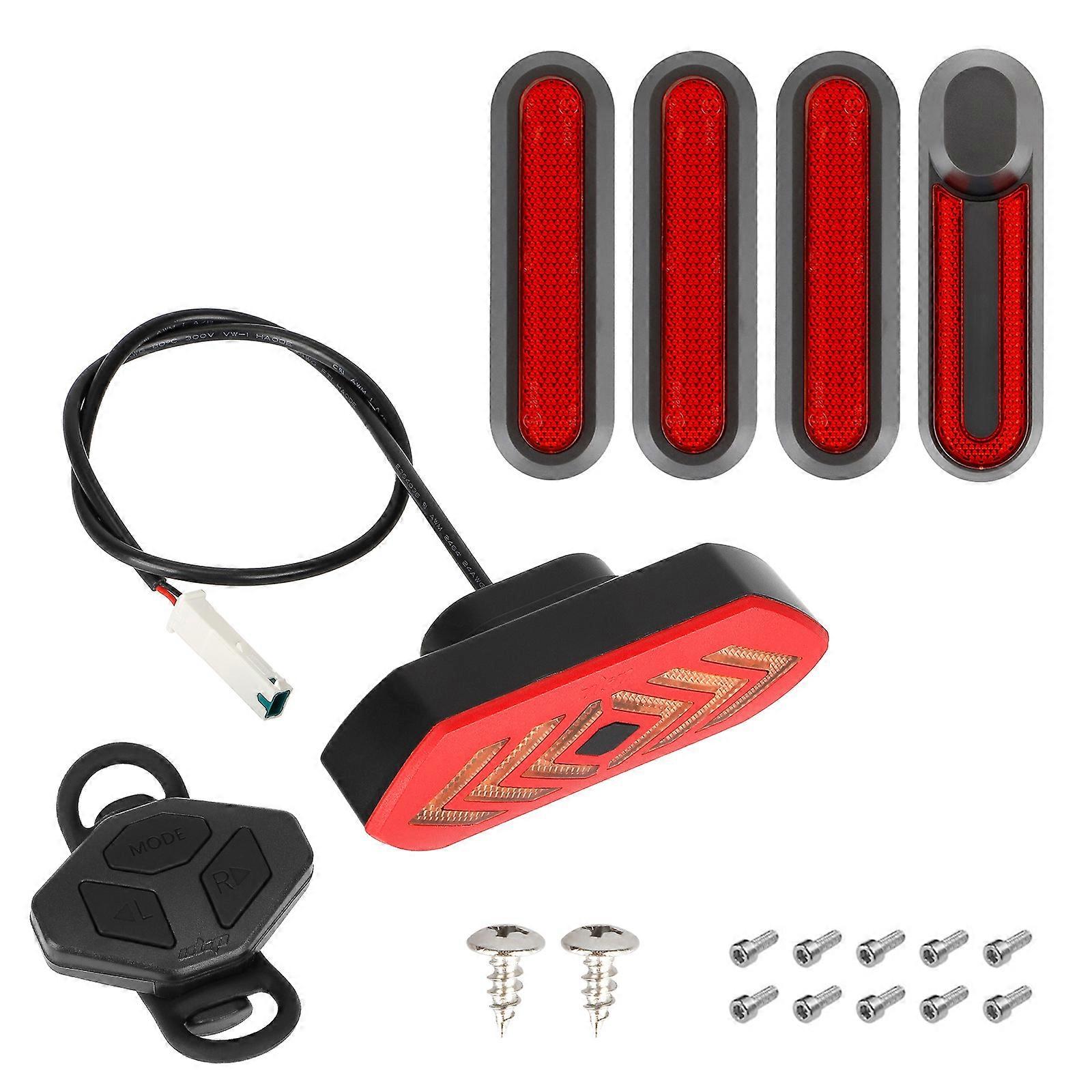 Ulip LED Taillight Turn Signal Waterproof Cycling Warning Lamp with Multiple Light Modes Remote Control Wheel Hub Decorative Cover for Electric Scoote