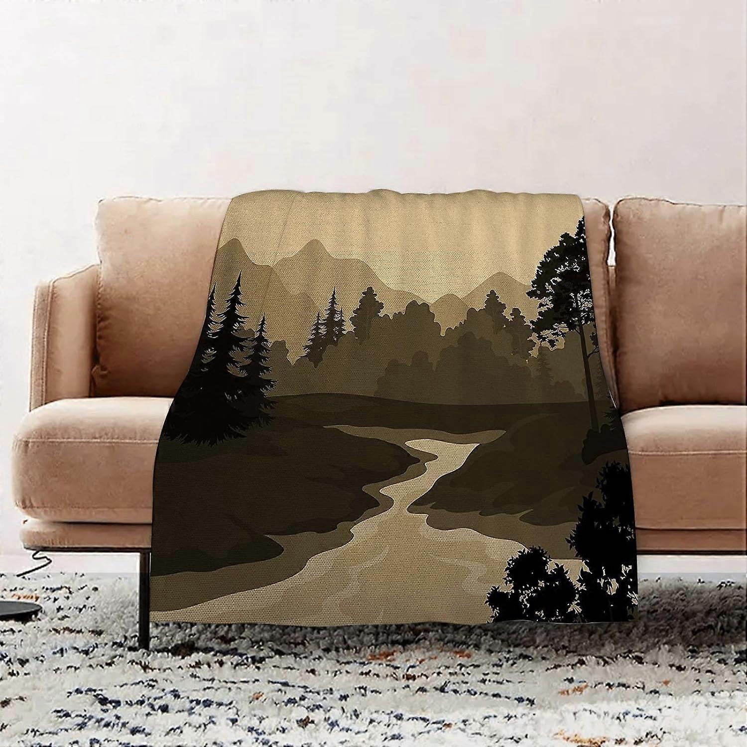 Premium Flanel Throw Blanket - Rocket Kliparty Space Ship Flanelová Deka Sofa Throw, Deka Nadýchaný měkký přehoz na postel a gauč/SingleE-301