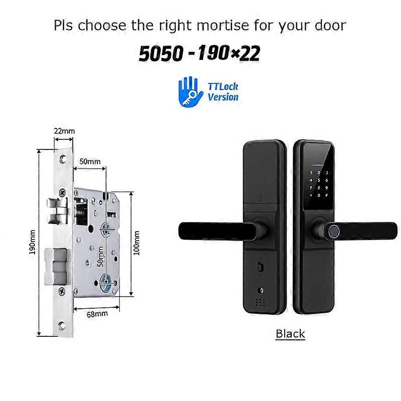 H01 Ttlock Electronic Smart Door Lock With Biometric Fingerprint Work with Google home Aleax For home or Hotel