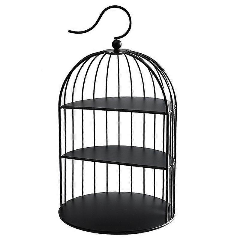 Cage Food Stand Display Rack Three-Layer Dessert Table Tray Cake Rack Afternoon Tea Center Shelf A