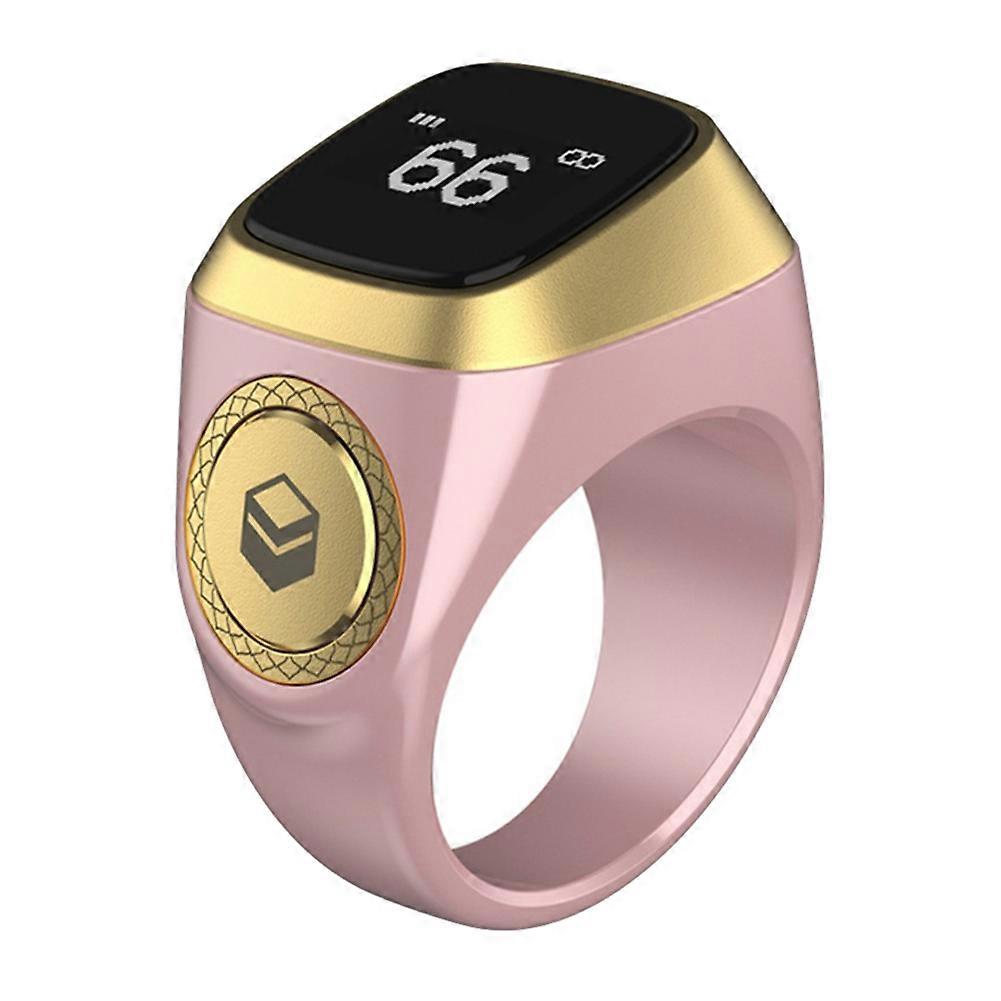 Smart Tasbih Tally Counter Ring for Muslims Digital Tasbeeh 5 Prayer Time Tasbih Ring(Pink)