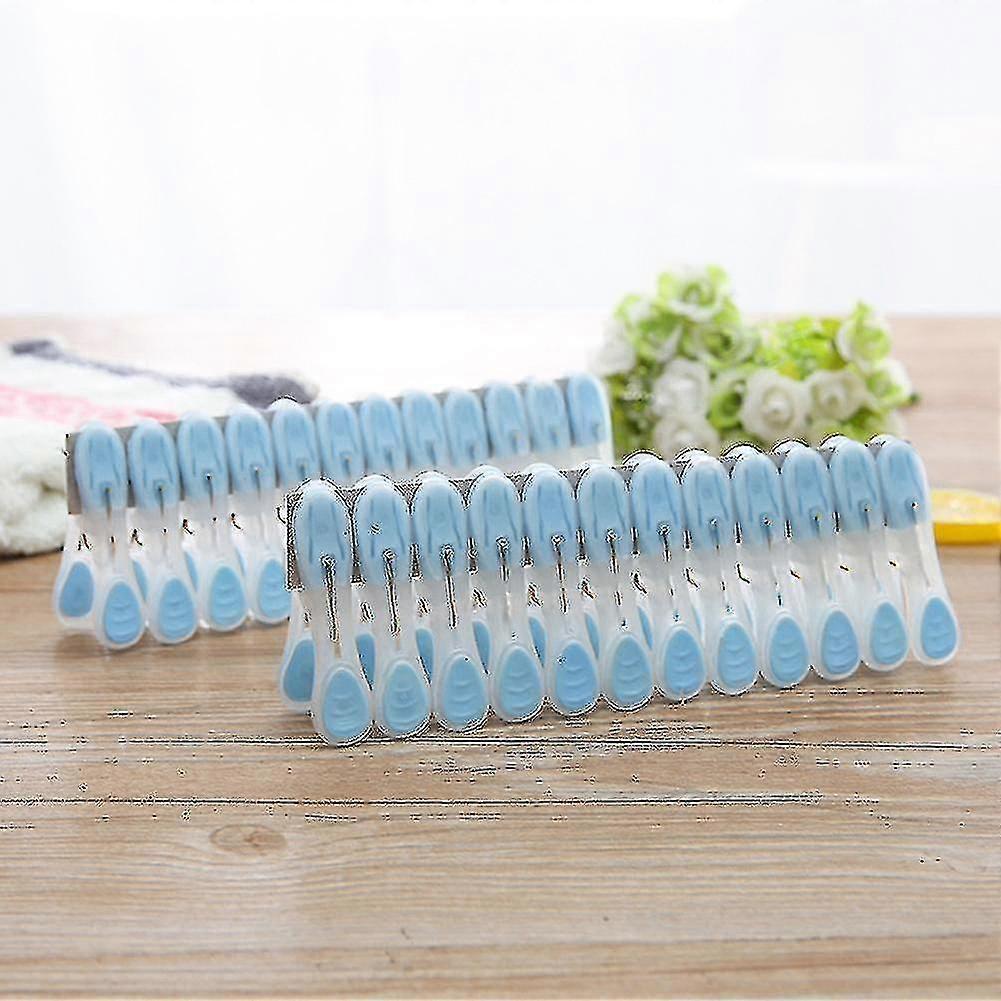24pcs Windproof Clothes Sock Quilt Binding Clothespin Drying Clips Non-slip