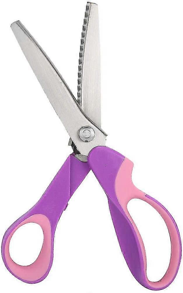 Yaju Stainless Steel Wavy Serrated Scissors Sewing And Garment Making Serrated Scissors (pinking Purple) (1pcs)