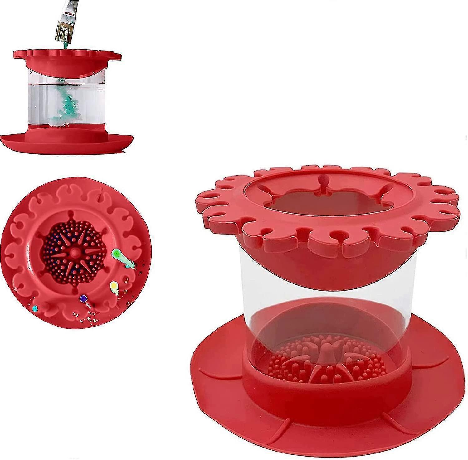 Paint Brush Cleaner Rinse Cup Fine Art, Studio, Classroom Brushes Holder & Silicone Cleaning System For Acrylic