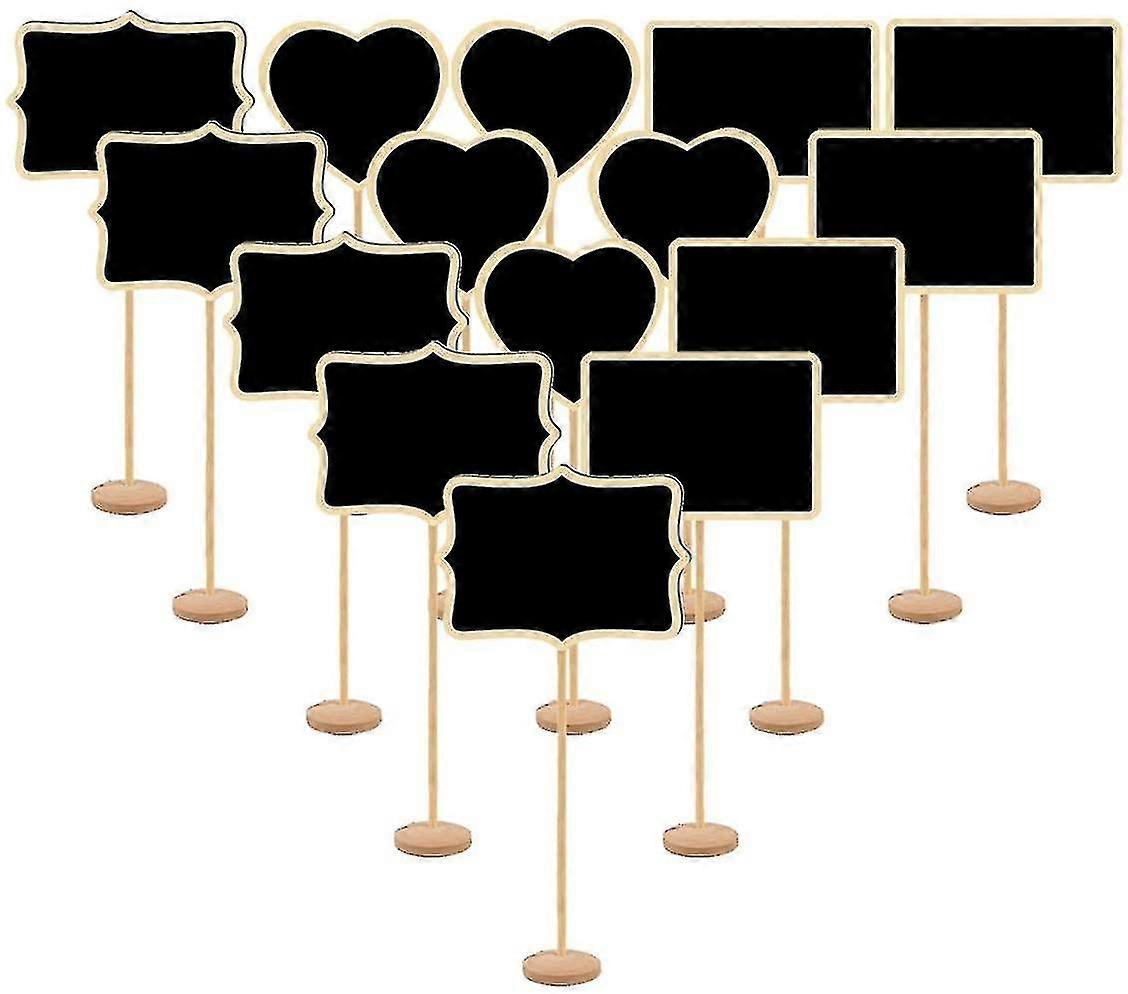 15pcs Mini Chalkboards Sign With Stand Wood Food Signs Mini Message Board Signs For Weddings Birthday Parties Table Number