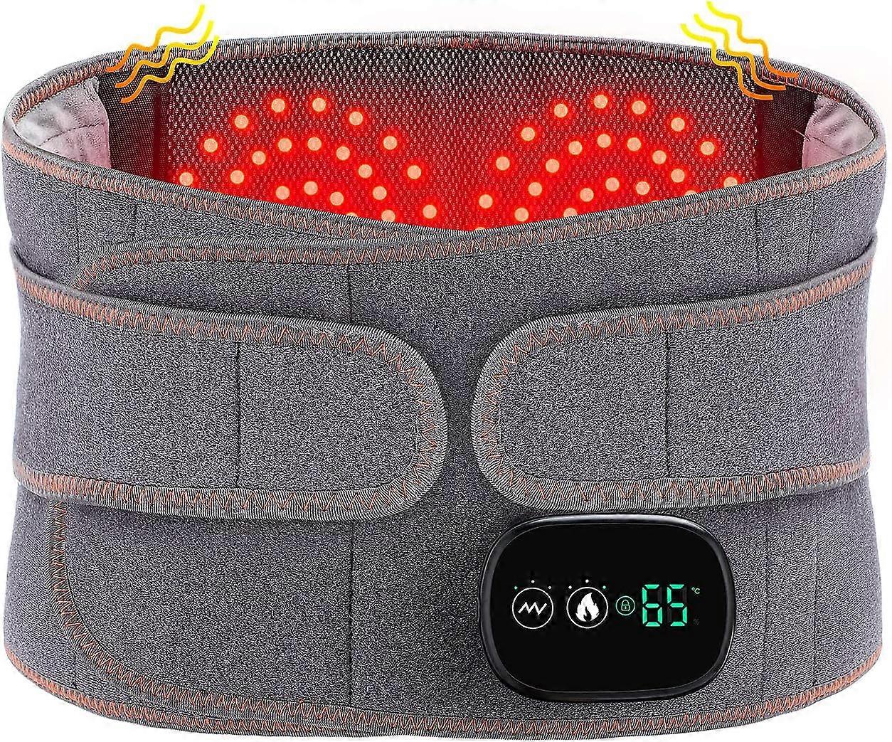 Electric Heating Pad for Waist, Cordless Heated Back Belt Abdomen Warmer Lumbar Support with 3 Fast Heating Massaging Modes