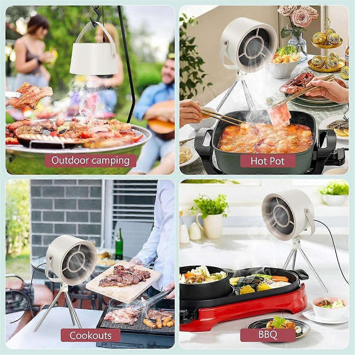 Portable Range Hood Kitchen Exhaust Fan Desktop Range Hood for Cooking with 3 Speed for Indoor BBQ