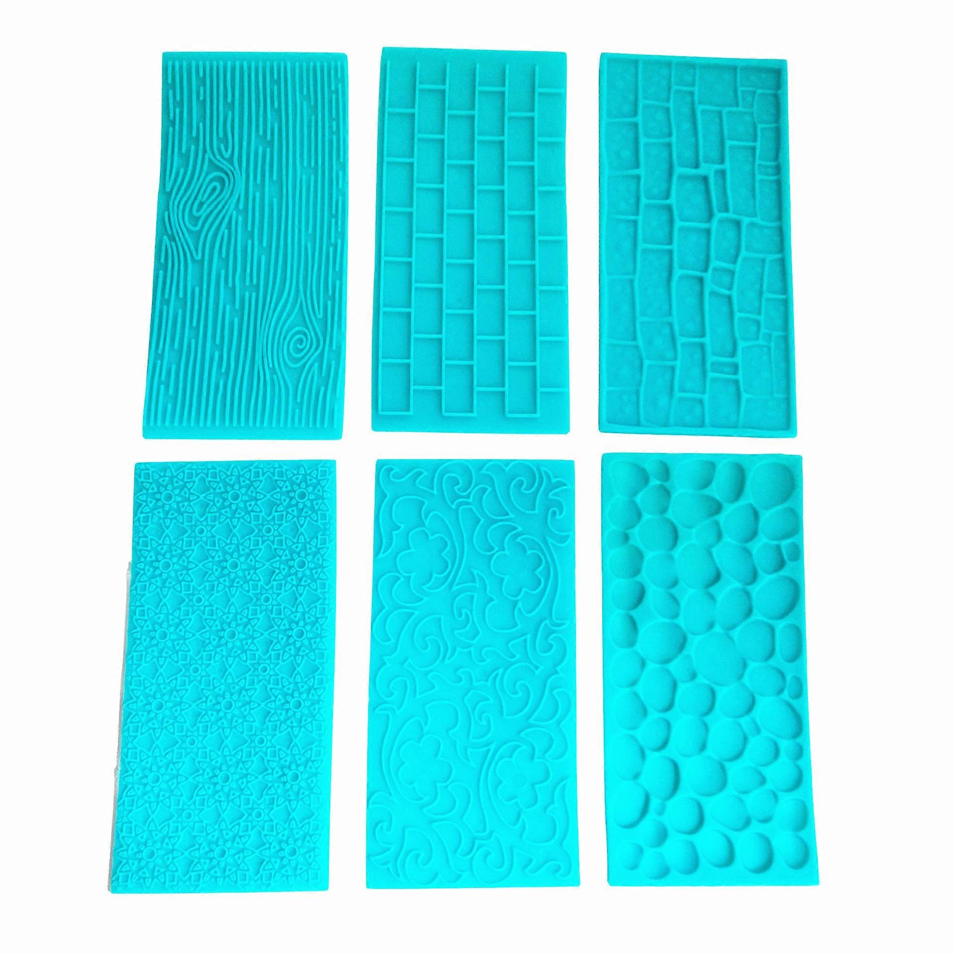 Fudge Impression Mat Set Bark/Brick Wall/Flower/Pebble/Stone Wall Texture Design Cake Decorating Supplies