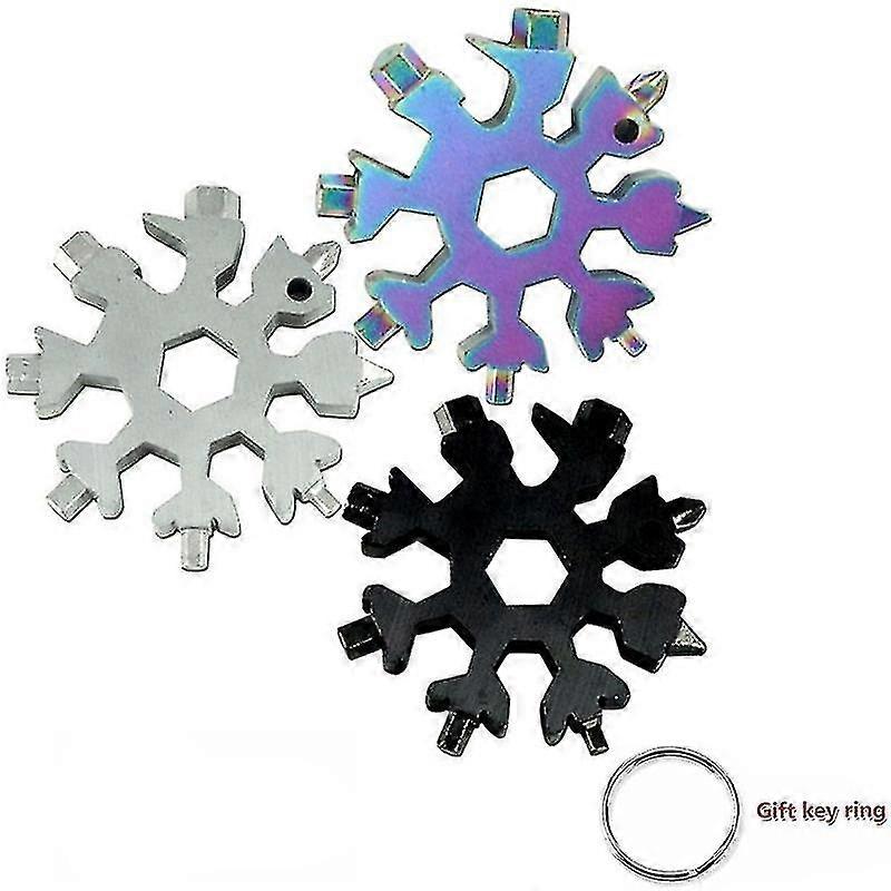 18-in-1 Stainless Steel Snowflakes Multi-tool Herramienta 18 En 1 Multifunctional Tool Copo De Nieve Llave Multiusos