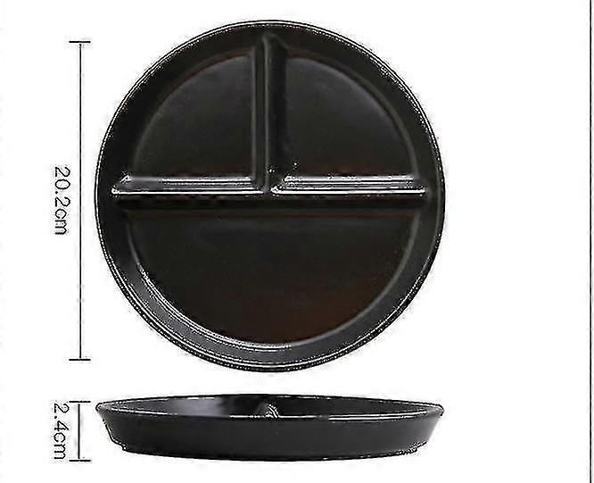 Ceramic Compartment Plate Children's Baby Dinner Plate,black