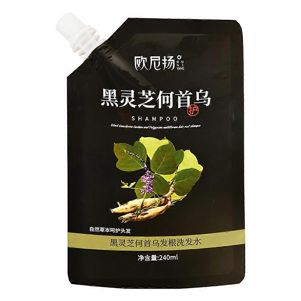 240ml Black Ganoderma Lucidum Polygonum Multiflorum Hair Root Shampoo Gently Clean Improve Frizz Refreshing Oil Control