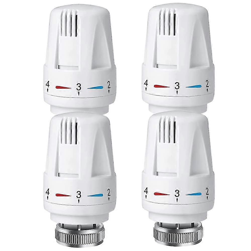 Thermostatic Radiator Valve, 4pcs Radiator Thermostat Head, Trv M30 X 1.5 Radiator Valve Replacement Head, Thermostatic Radiator Head For Heating Syst
