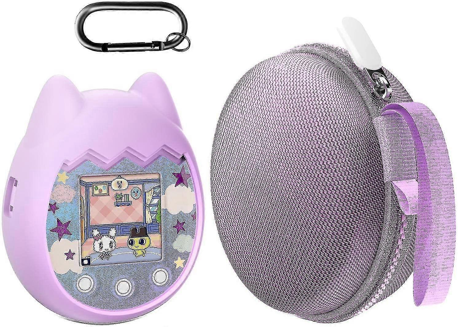 Portable Hard Case And Silicone Cover Compatible Tamagotchi Pix Interactive Virtual Pet Game Machine