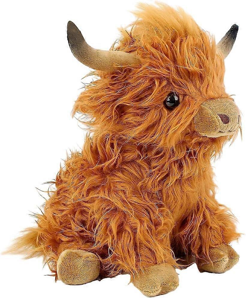Highland Cow Plush Doll Highland Cow Stuffed Farm Toy Soft Realistic Plush Eco-Friendly Cow Plush Toy Highland Cow