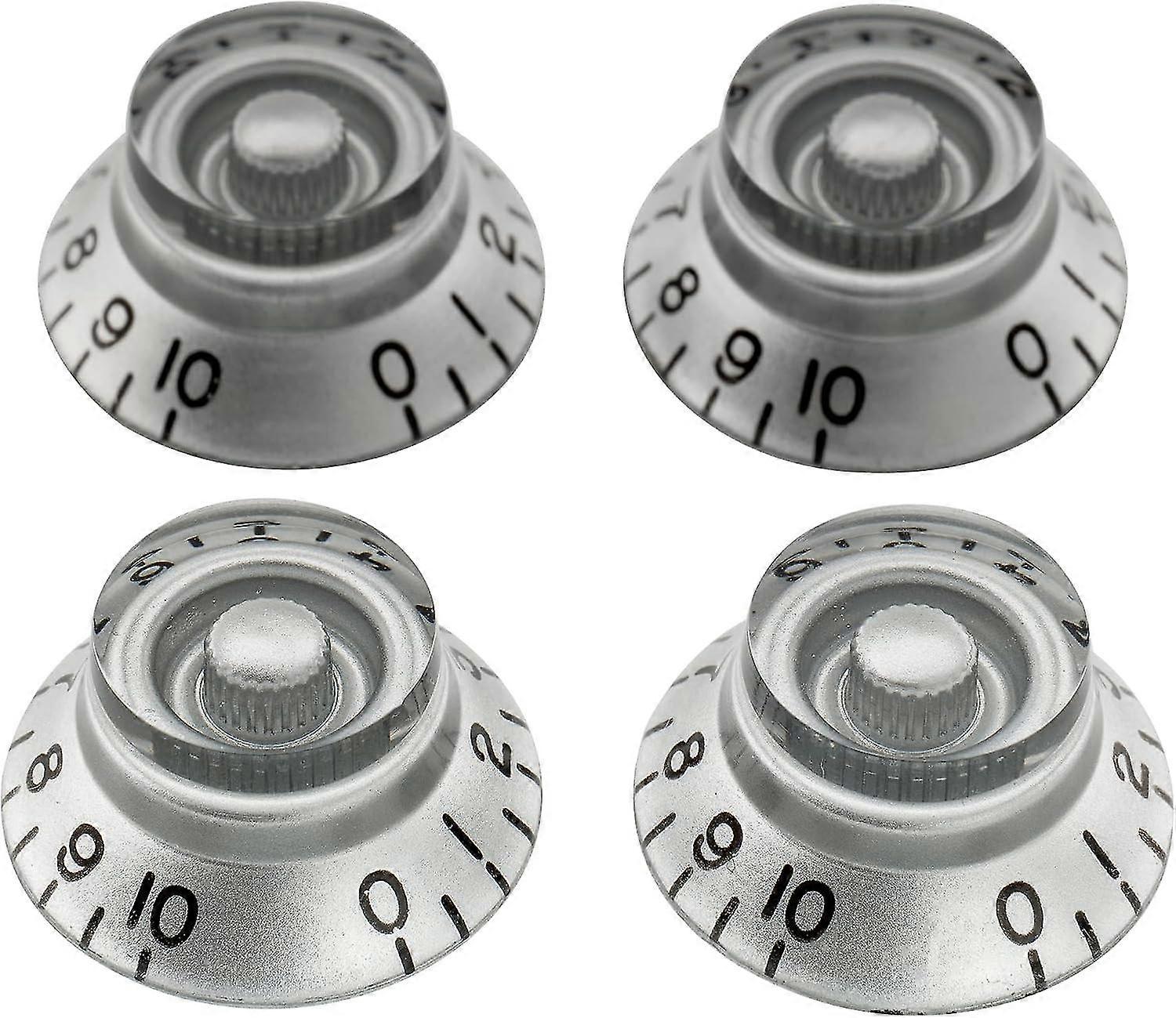 برو إمبريال بوصة حجم جيتار بيل أعلى قبعة المقابض متوافقة مع الولايات المتحدة الأمريكية صنع ليه بول ستايل، فضي (طقم من 4)