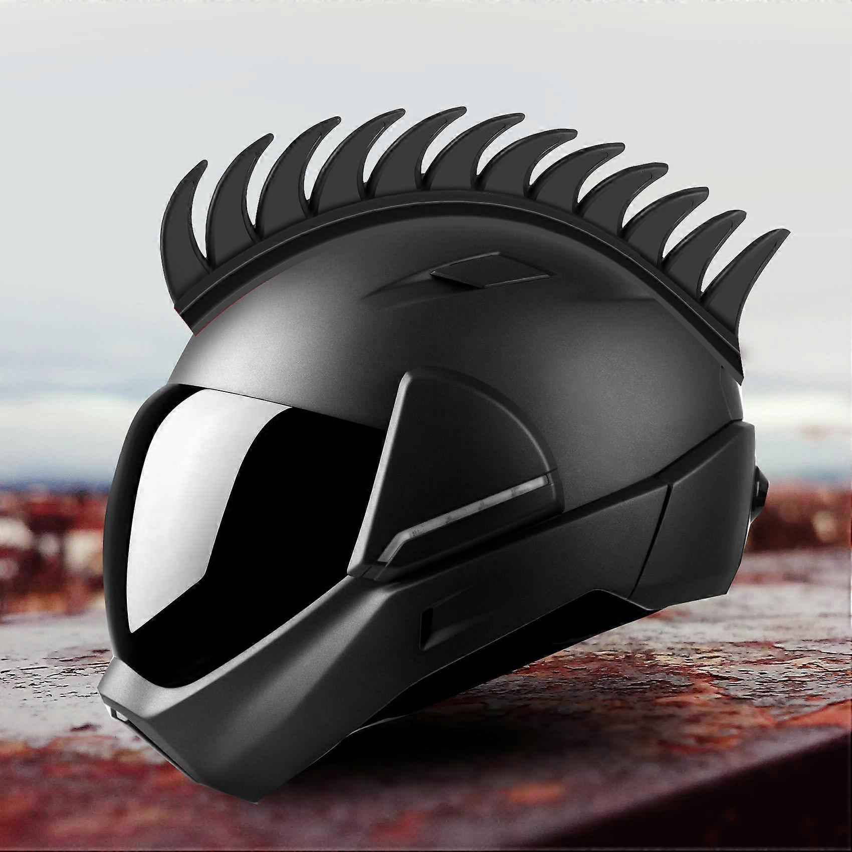 Motorcycle Helmet Mohawk Spike Strip – 3M Stick-On Rubber Biker Decoration (ST-306)