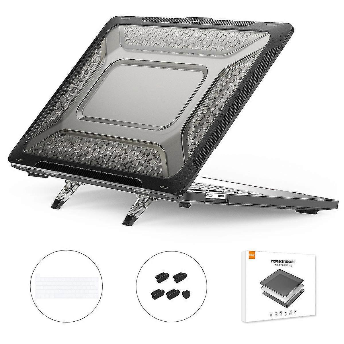Enkay Hat Prince For Macbook Pro 13 Inch (2020) A2251 / A2289 / A2338 (eu Version) Hard Pc Protective Cover Kickstand Laptop Case With Transparent Tpu
