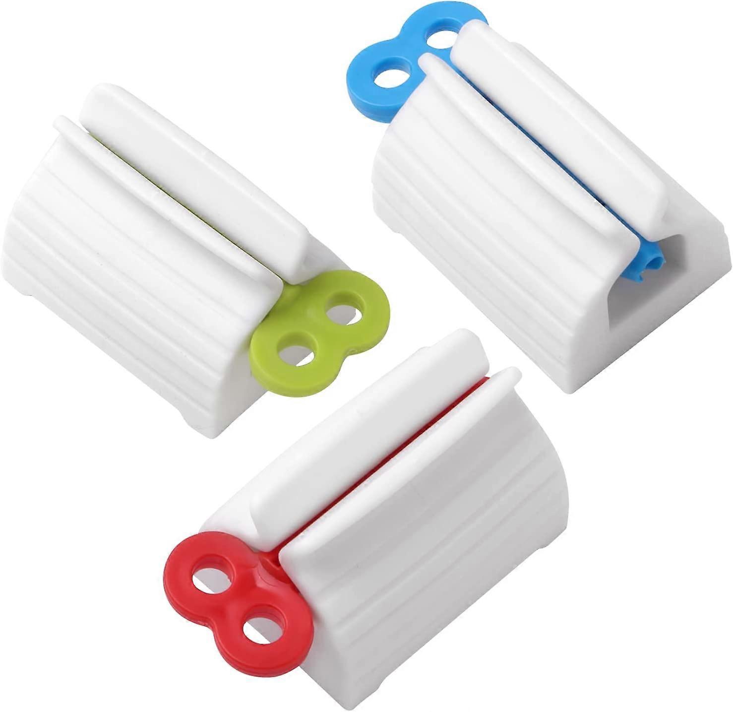3 Pieces Toothpaste Dispenser Toothpaste Seat Holder Seat Holder Stand Rotate Toothpaste Dispenser for Bathroom (Mixed Color)
