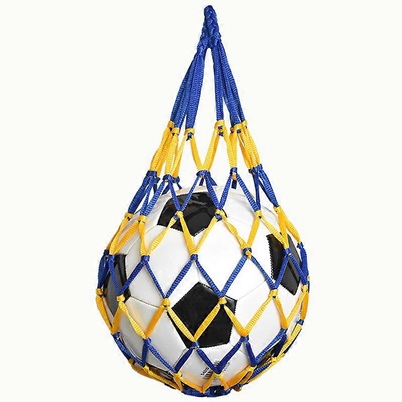 Soccer Net Bag Nylon Mesh Ball Bag Basketball Net Bag Mesh Blue Yellow