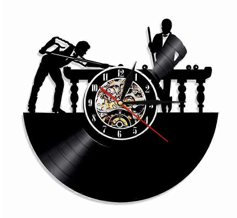 ビリヤードビニールレコードウォールクロック、レトロ装飾壁時計