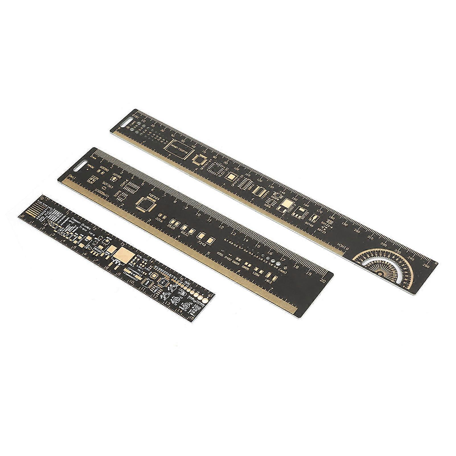 Multifunctional Printed Circuit Board Ruler for Electronic Engineers - 3PCS (6.3/7.87/10.23 inch)