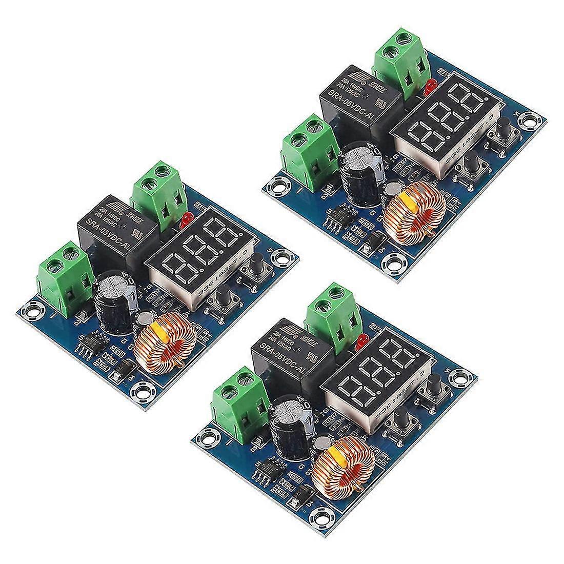 3pcs Dc 12v-36v Voltage Protection Module Digital Low Voltage Protector Disconnect Switch Over Disc