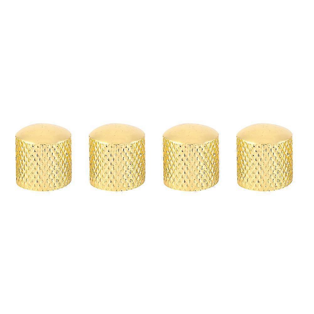 4 Pcs Guitars Volume Tone Control Knobs Button Accessory for Electric Bass(Golden)