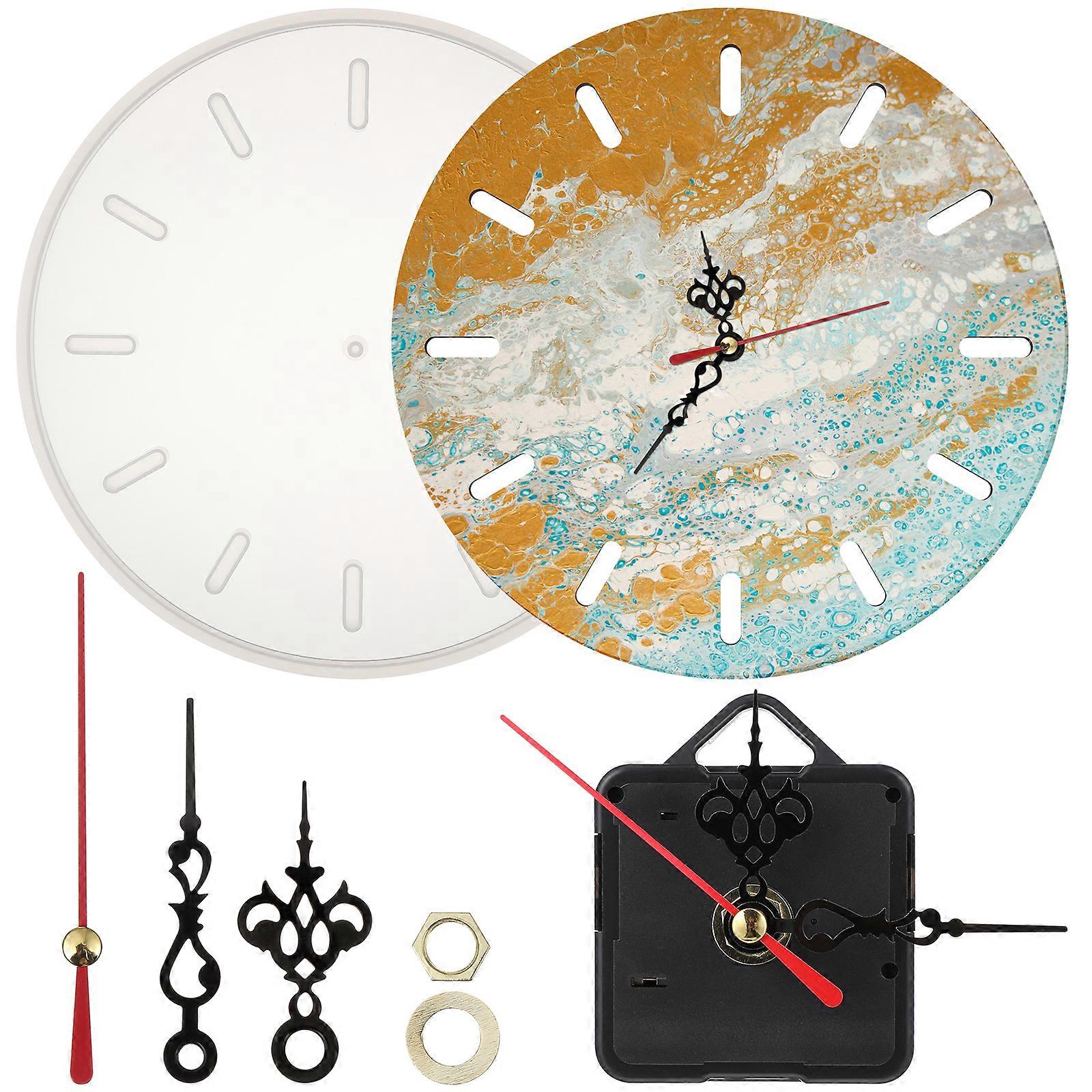 1 Set of Manual Epoxy Mold Round Clock DIY Mold Desktop Adornment Making Molds