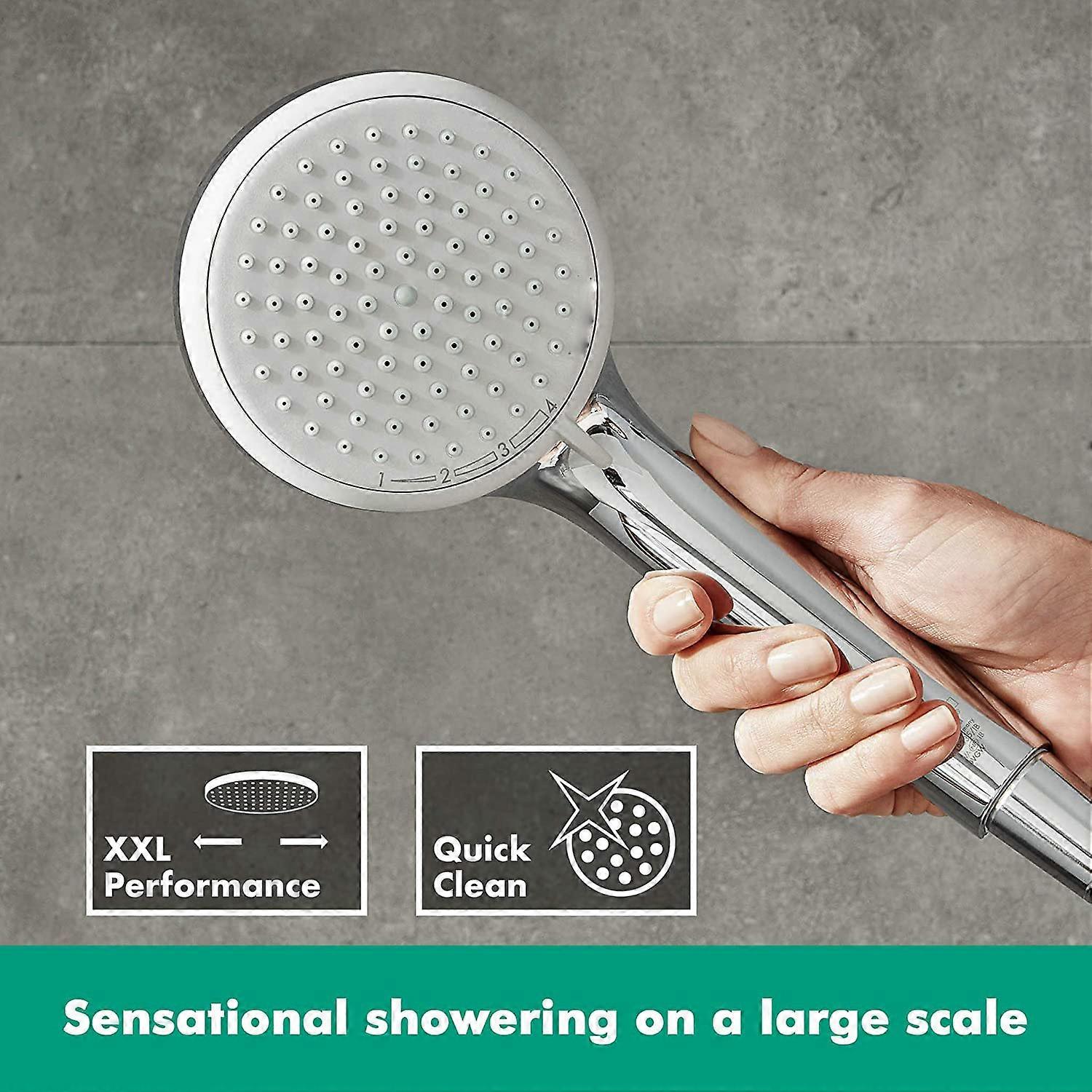 Hand shower with 4 pressure speeds