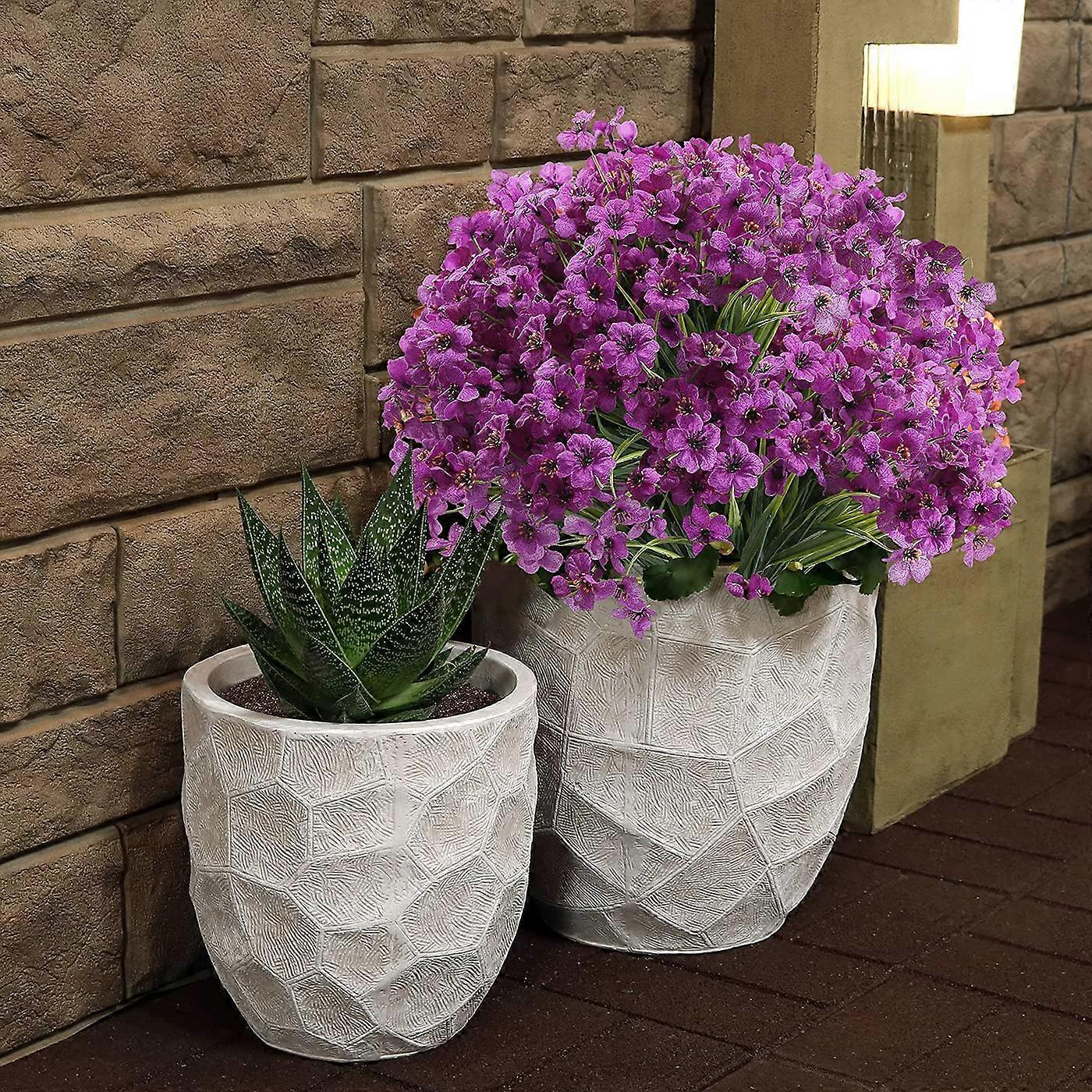 Fiori artificiali all'aperto 20 fasci piante artificiali piante finte resistenti ai raggi UV per esterni al di fuori del portico anteriore viola | IT