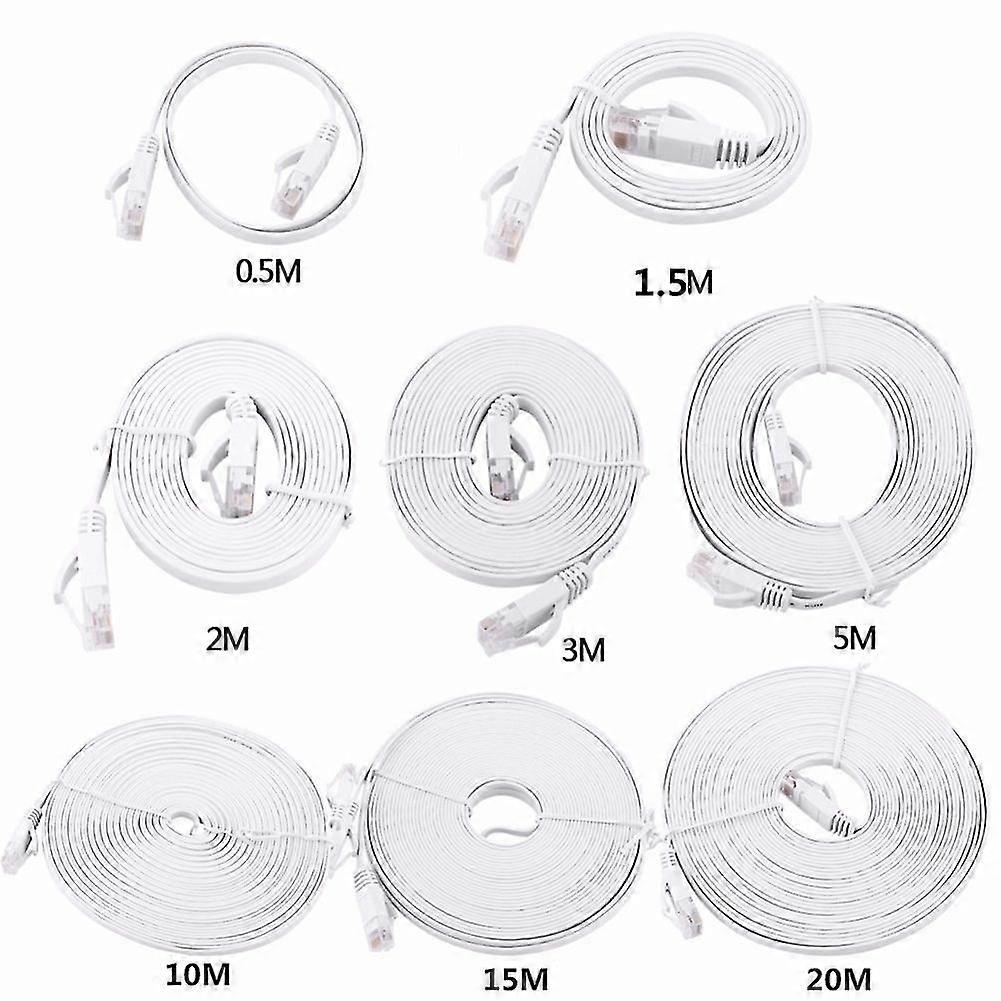 CAT6 Ethernet Cable - High Speed, Flat Design - 0.5m to 20m Lengths
