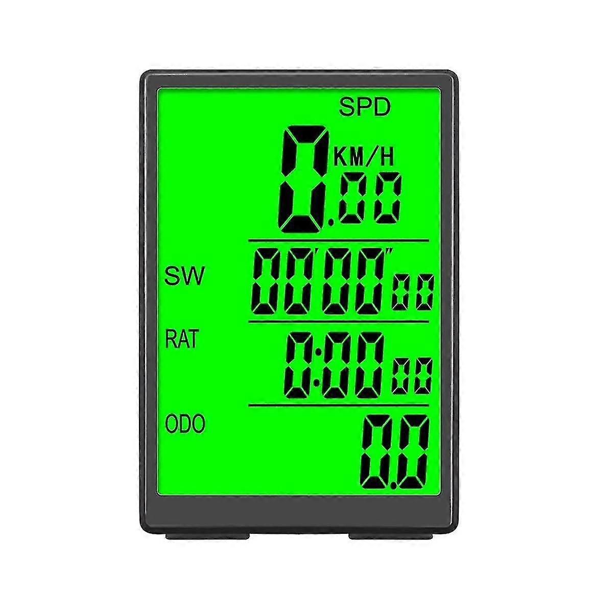 Sd-590 3-inch Screen Bicycle Computer Wireless Bike Computer Waterproof Speedometer With Green Lcd