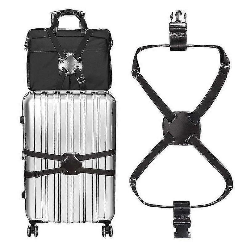 Luggage Strap Elastic Suitcase Strap Adjustable Suitcase Belt With Buckle Suitcase Travel Accessories For Secure Closure, Black