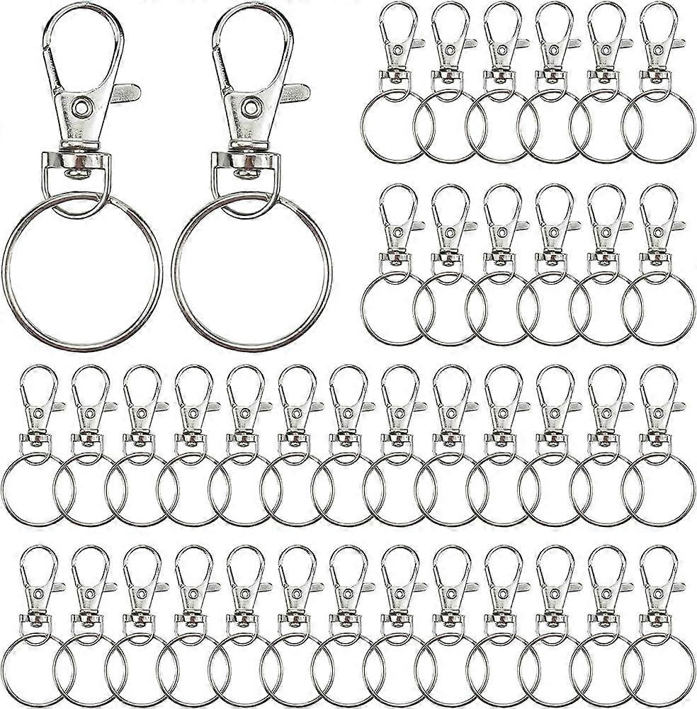 80 Pcs Key Rings & Lobster Clasp Keyrings - Key Split Rings and Clasps