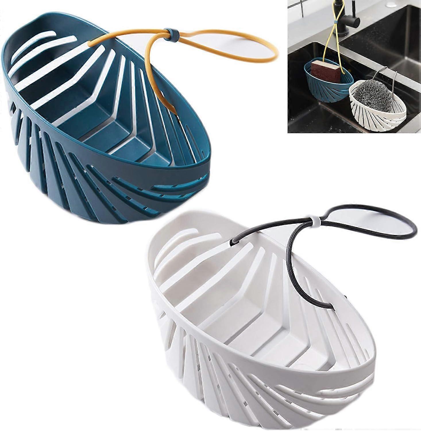 Sink Sponge Holder Bag Drain Hanging Sink Sponge Soap Sink Shelf Drainer,2 Pcs