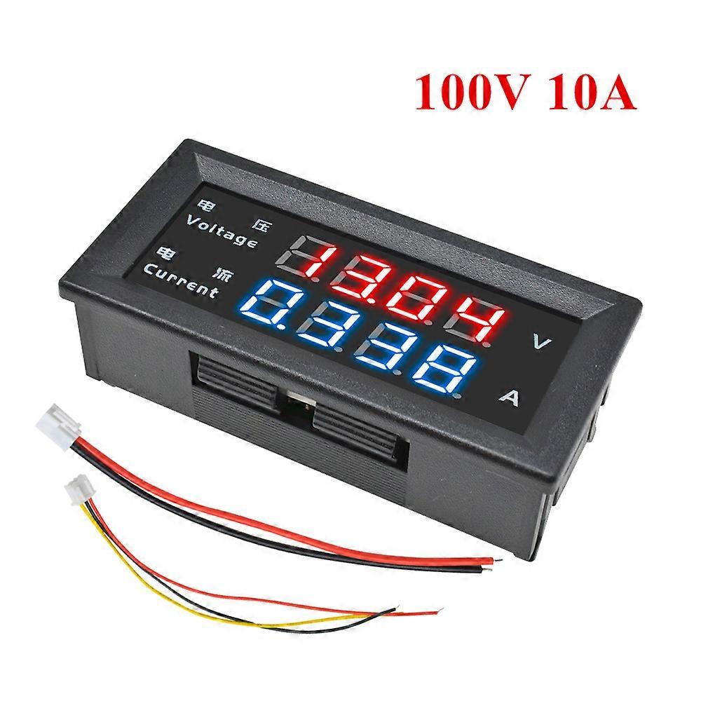 DC 100V 200V 10A 4-digit High precision voltmeter Ammeter Blue + Red LED AMP Dual Display Digital Volt Meter Gauge
